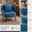 Chaise d'appoint rembourrée en velours côtelé avec structure en métal, chaises de loisirs simples pour salon, bleu-1781367350
