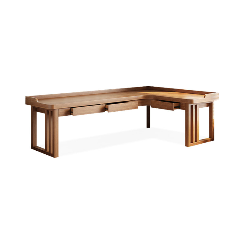 Bureau d'angle moderne et simple en L avec chicane, Oui, 29.53"H*78.74"W*55.12"D