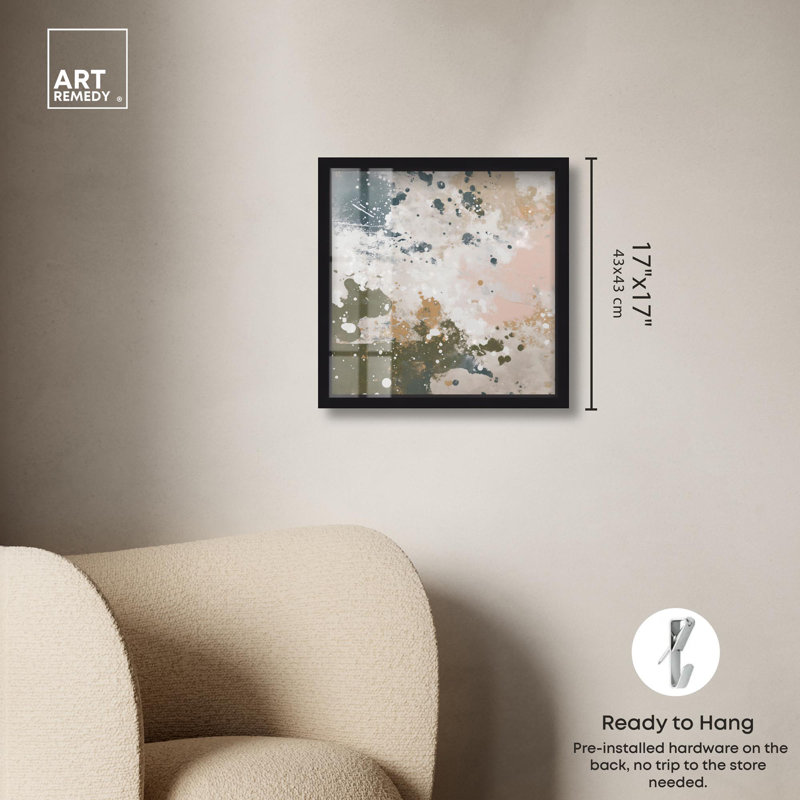 «Splatter Effect I», reproduction d'art abstrait par Art Remedy, H 17 po x l 17 po, Noir