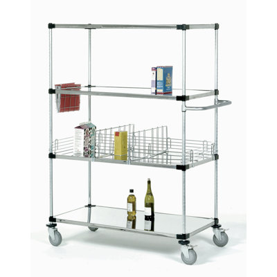 Metal Height -Adjustable Shelving Unit with Wheels