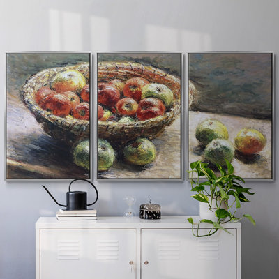 Assiette aux pommes, 1880, 3 pièces