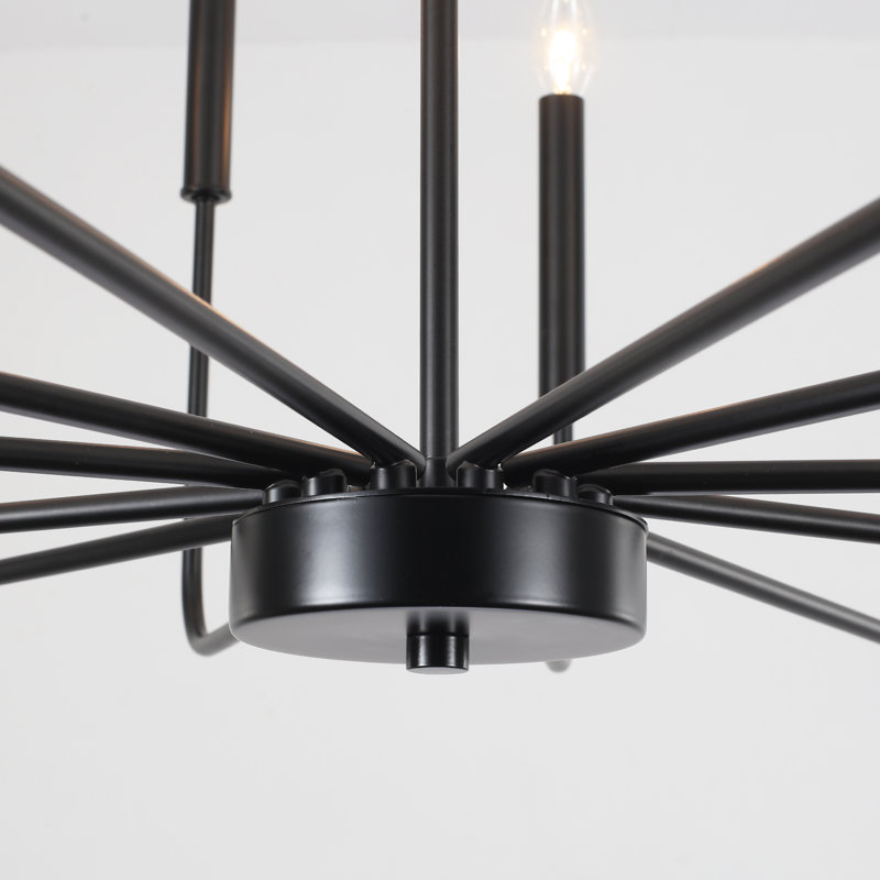 Yazlynn 12 - Light 31.5" Large Dimmable Classic / Traditional Candle Style Modern Industrial Metal Chandelier for Kitchen Island Living Room