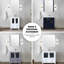 Meuble-lavabo double gris foncé de 72 po L, armoire latérale disponible, finition en céramique blanche, structure en bois massif, fonction de tiroir à fermeture en douceur, 2 armoires et 7 tiroirs, surface large gris