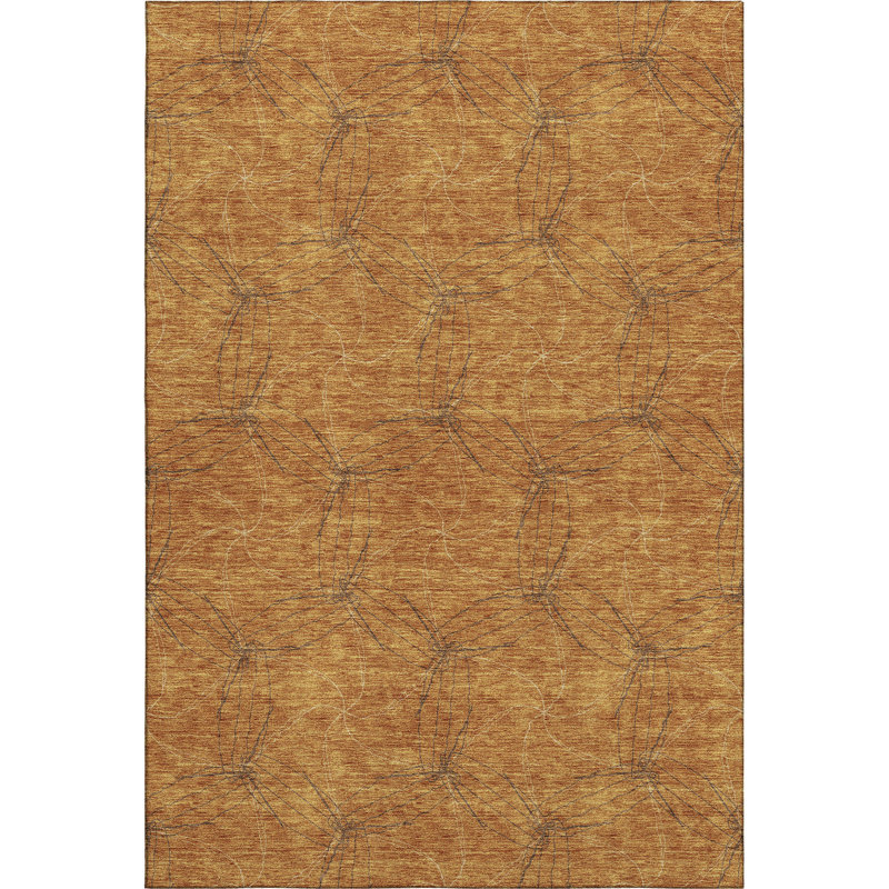 Premium Machine Washable Prisco Copper Rug, Rectangle 5' x 7'6"