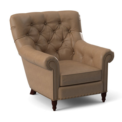 Fauteuil en cuir capitonné de 35,5 po de large Kirby