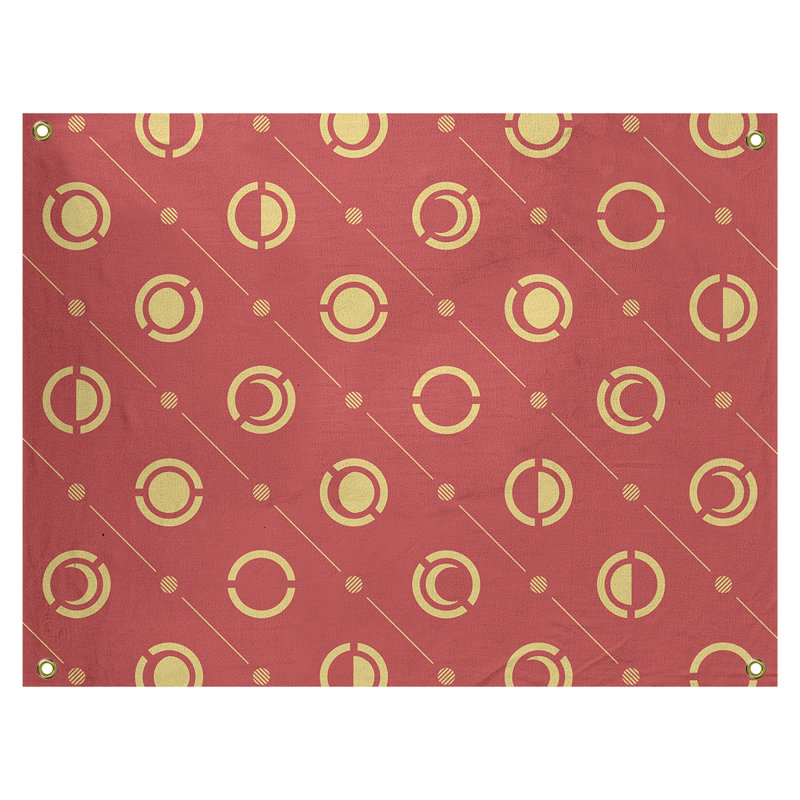 Tapisserie, H 26 po x l 36 po, Rouge/jaune