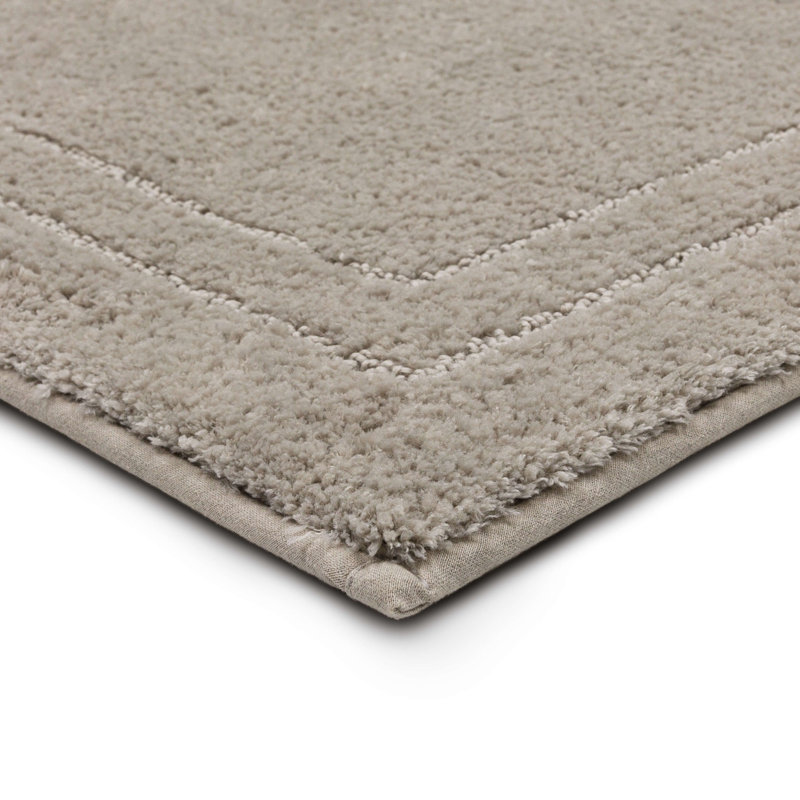Diplomat Solid Polyester Machine Washable Knitted Bath Mat, Flint, 17" W x 24" L