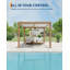 Pergola à persiennes avec toit réglable, cadre en aluminium de qualité supérieure et système de drainage pour patio-119317762