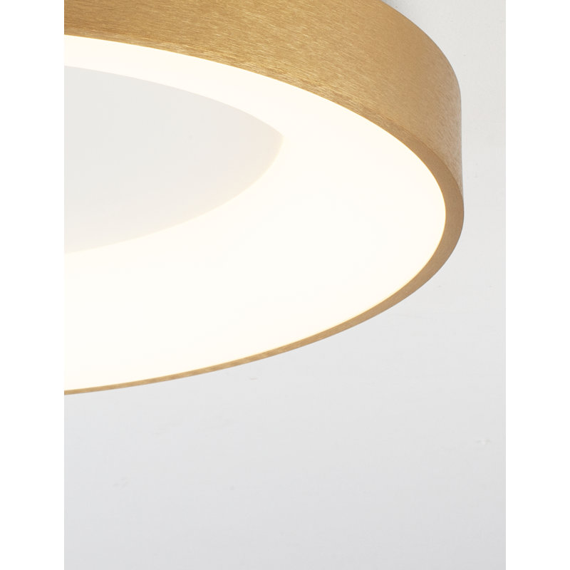 LED Flush Mount, Gold, 9cm H x 38cm W x 38cm D, 3000K