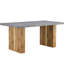 Table ultra-moderne au design gris ciment avec support stable pour une assise confortable