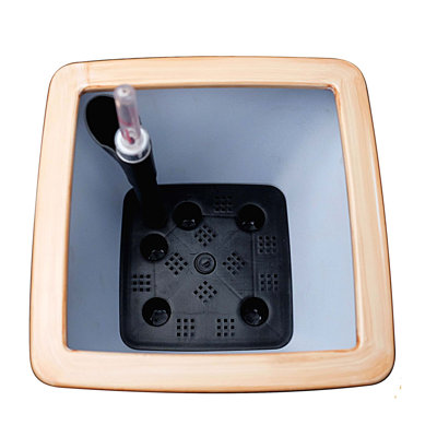 2-Pack Smart Self-watering Planter Pot for Indoor and Outdoor - Light Wood - Square Cone