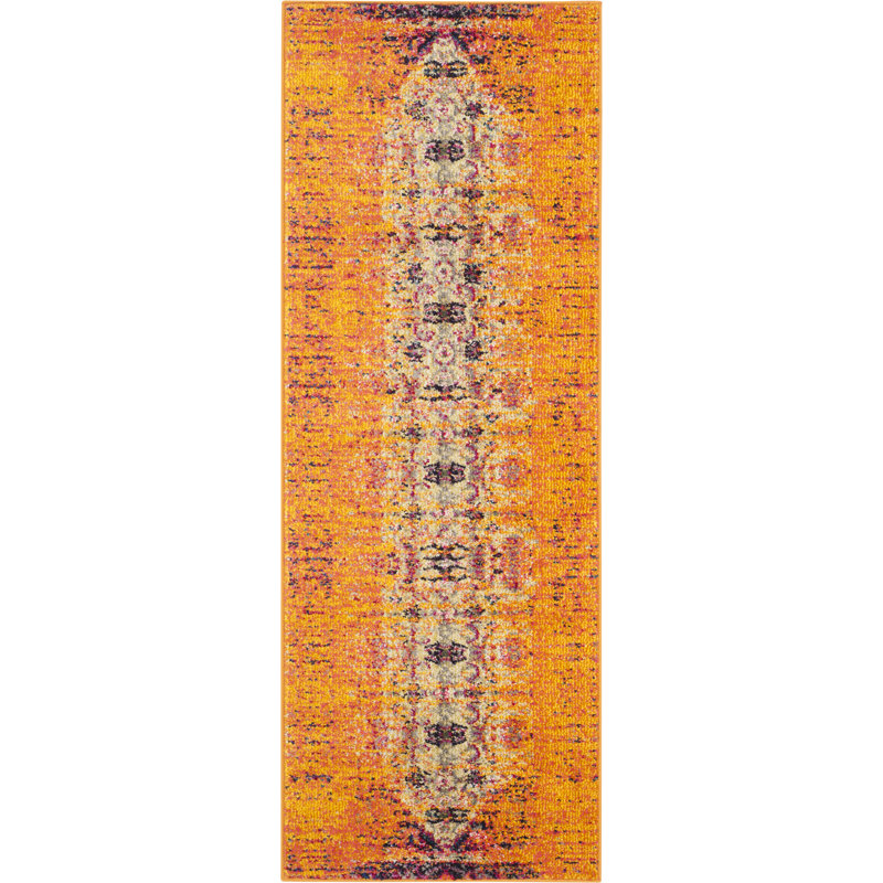 Hertzler Oriental Orange / Multi Area Rug, Runner 2'2" x 6'