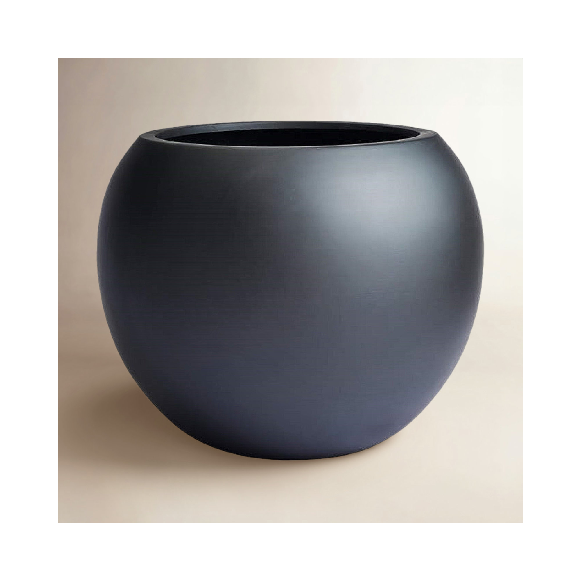 Dorlis Fiberstone Pot Planter, Black, 17" H x 21" W x 21" D