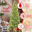 Arbre de Noël mince avec lumières DEL blanc chaud - embouts en PE + PVC, conception à charnières peu encombrante, installation facile, support en métal robuste - arbre à crayons réaliste pour les petits espaces-117530730