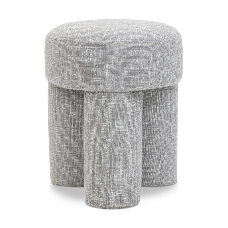 Larson 14.5" Wide Square Standard Ottoman, Grey Polyester Fabric
