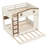 Solid Wood Queen over Queen Bunk Bed with Trundle, Storage Shelves & Hooks - No Box Spring Needed, Beige & Natural Finish-356072586-356072581