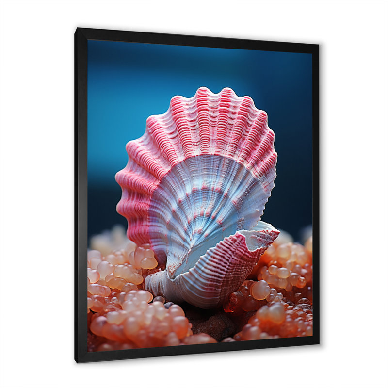 Mizuno " Pink Seashell Symphony ", Black Picture Framed, 20" H x 12" W x 1" D