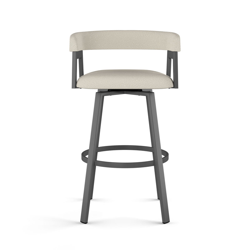 Tabouret de bar et de comptoir pivotant Culpepper, Gris foncé, Crème, Tabourets de bar (siège d'une hauteur de 29 po)