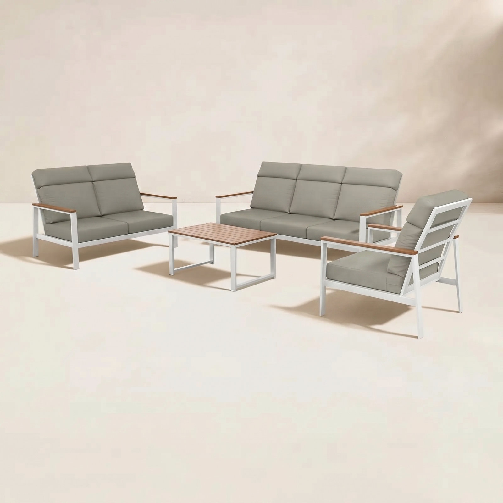 Townsend 6-Person Sunbrella® Patio Seating Group, Canvas Navy, Brown