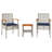 Winston Porter 3 Piece Bistro Set With Cushions Gray Poly Rattan Acacia Wood