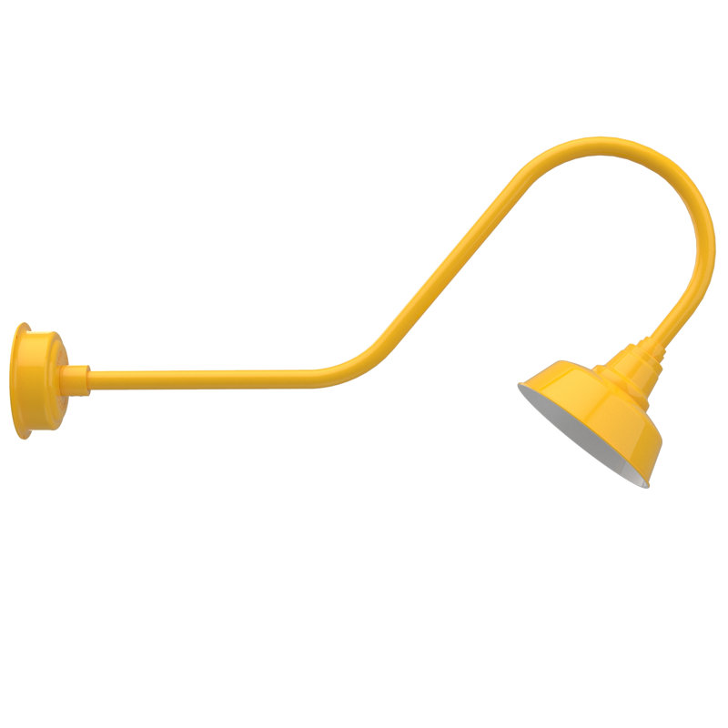Luminaire de grange d’extérieur à del Vandervliet, H 12 po x l 10 po x P 36 po, Jaune