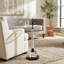 Table d'appoint moderne en acrylique avec pied central pour salon ou chambre - Élégante table d'appoint ronde et étroite pour la maison ou le bureau - 63,5 cm-1552764535
