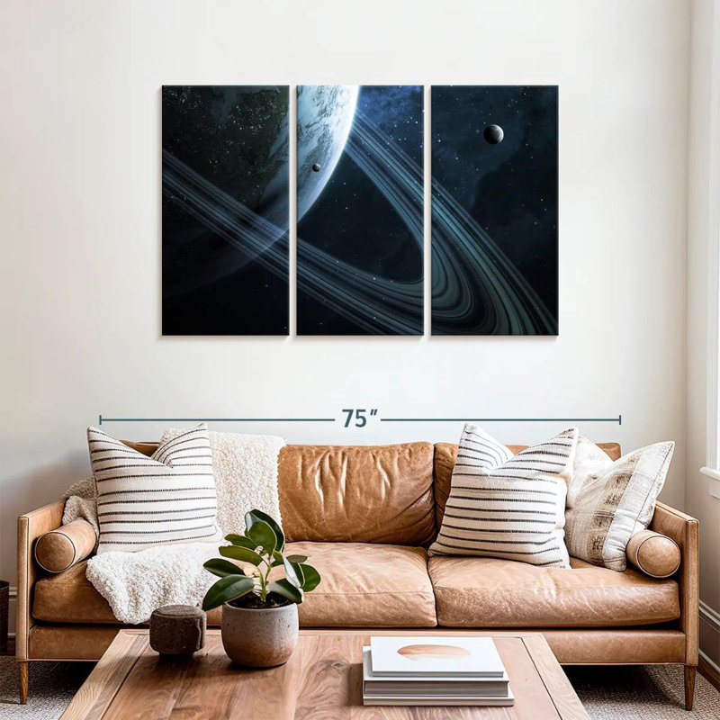 Oberle Earth-Like Ringed Planet, 36" H x 57" W