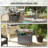 Outdoor Bar Cart, HDPE Outdoor Kitchen Cabinet Bar Table w/ Wheels,wood