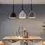 Luminaire suspendu pour îlot de cuisine noir mat à 3 lumières Kerrey