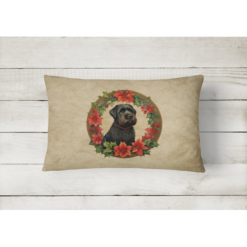 Coussin décoratif intérieur / extérieur en polyester Christmas, 12 po x 16 po, Rectangulaire