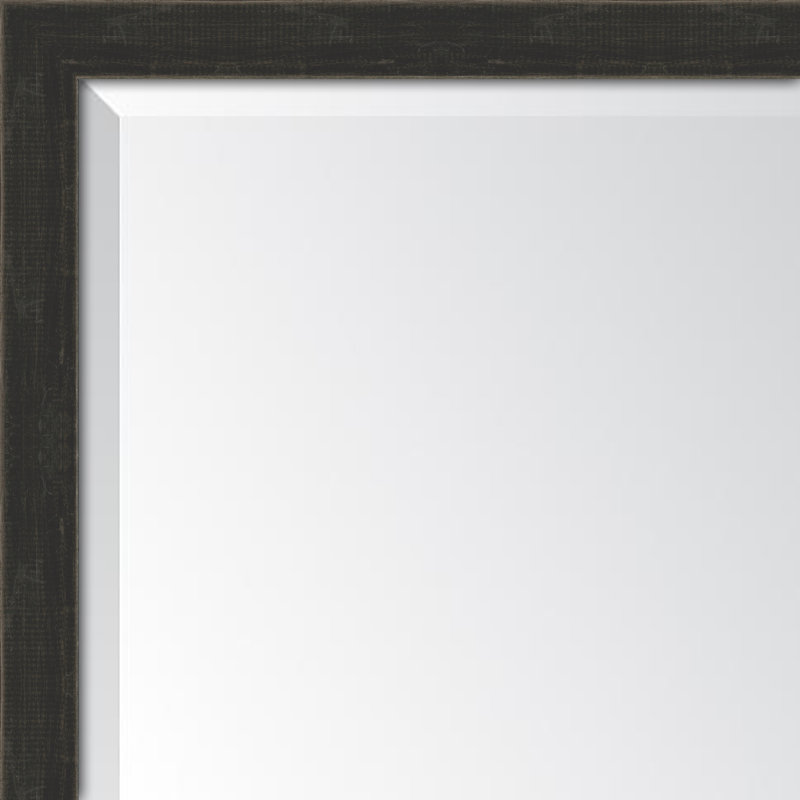 Broadway Wood Flat Wall Mirror, Black, 39" H x 27" W