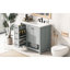 Meuble-lavabo 36 po avec comptoir d'évier, meuble-lavabo avec deux portes et deux tiroirs, bois massif, tablette ouverte, panneaux de fibres à densité moyenne-566703057