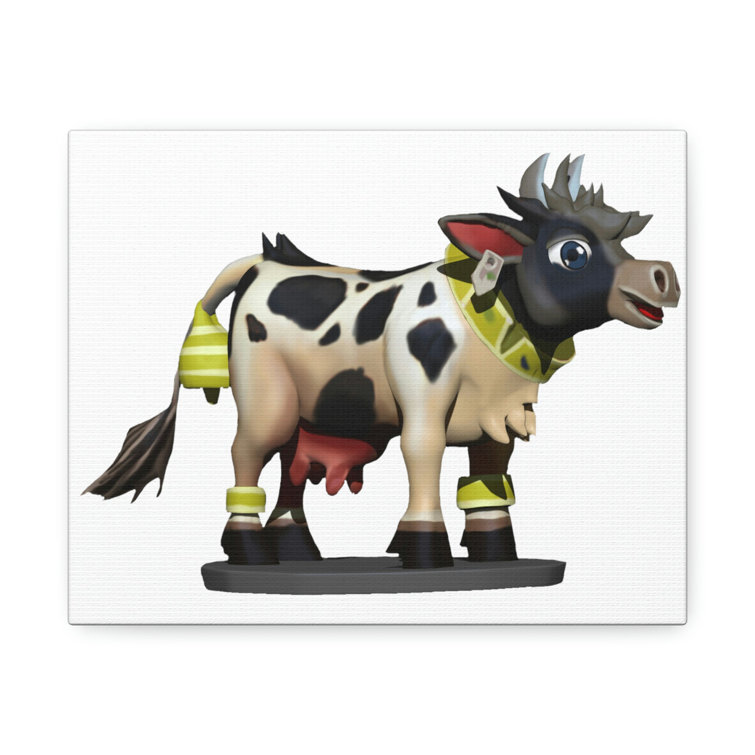 August Grove® Black Cow On Canvas | Wayfair