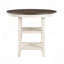 Ensemble de table de salle à manger à hauteur de comptoir 5 pièces blanc antique et brun avec tablettes intégrées et 4 chaises de hauteur de comptoir en bois