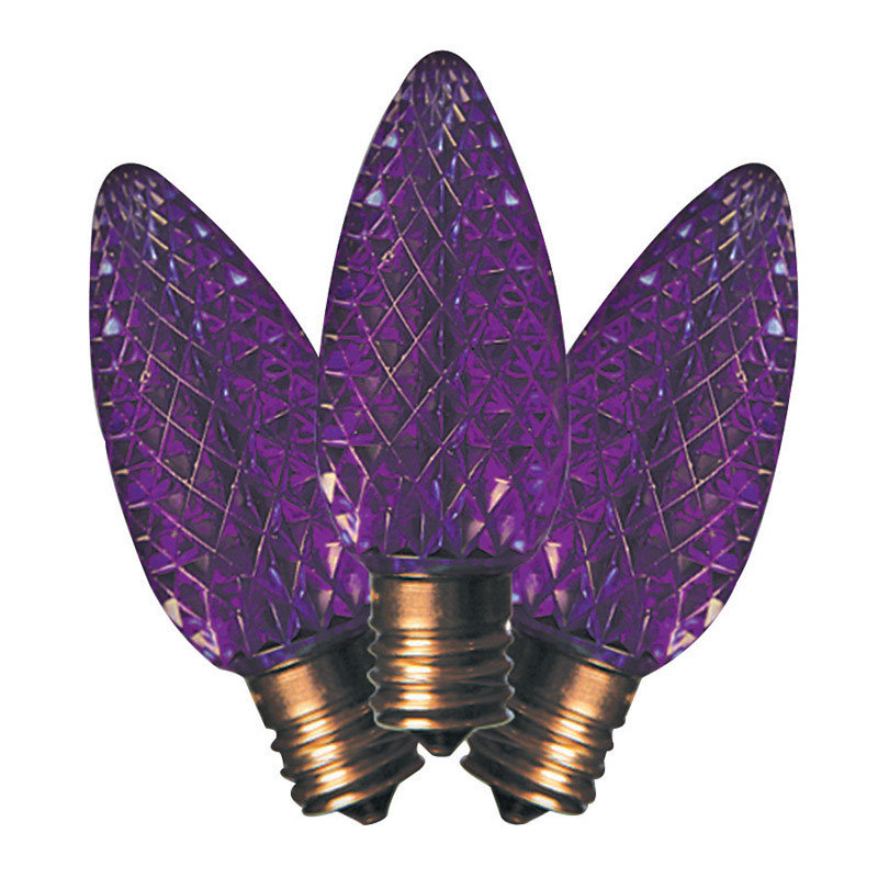 Ampoule de noël à facettes c9, Mauve