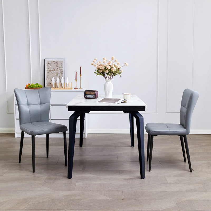 Chaises de salle à manger à haut dossier avec design ergonomique, Gris clair