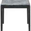 Table de bout rectangulaire en faux marbre gris et noir, 23,5 po de largeur, 22 po de hauteur, bois franc asiatique, pour l'espace de vie principal, espace
