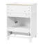 Meuble-lavabo de 24 po avec lavabo en céramique, armoire de rangement en bois massif avec portes à fermeture douce, style rétro, blanc-1402378965