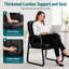 Chaise de conférence en similicuir avec accoudoirs rembourrés, chaise d'accueil pour salle d'attente, noire