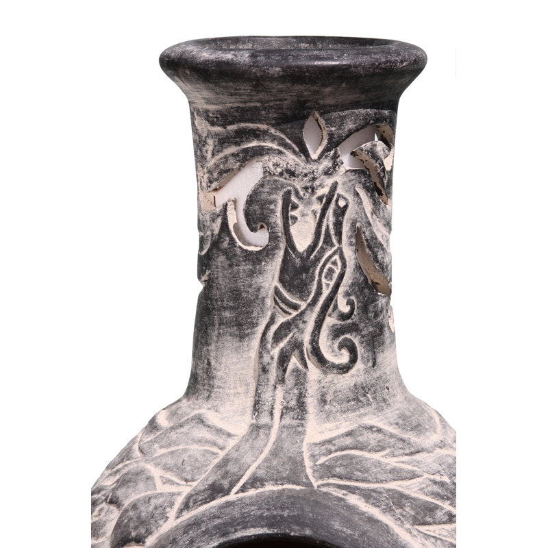 Column Clay Smokeless Chimnea, Grey
