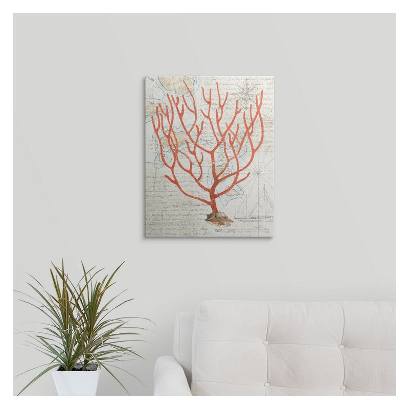 «Textured Coral I» par Avery Tillmon, impression, H 48 po x l 38 po x P 1,5 po, Toile