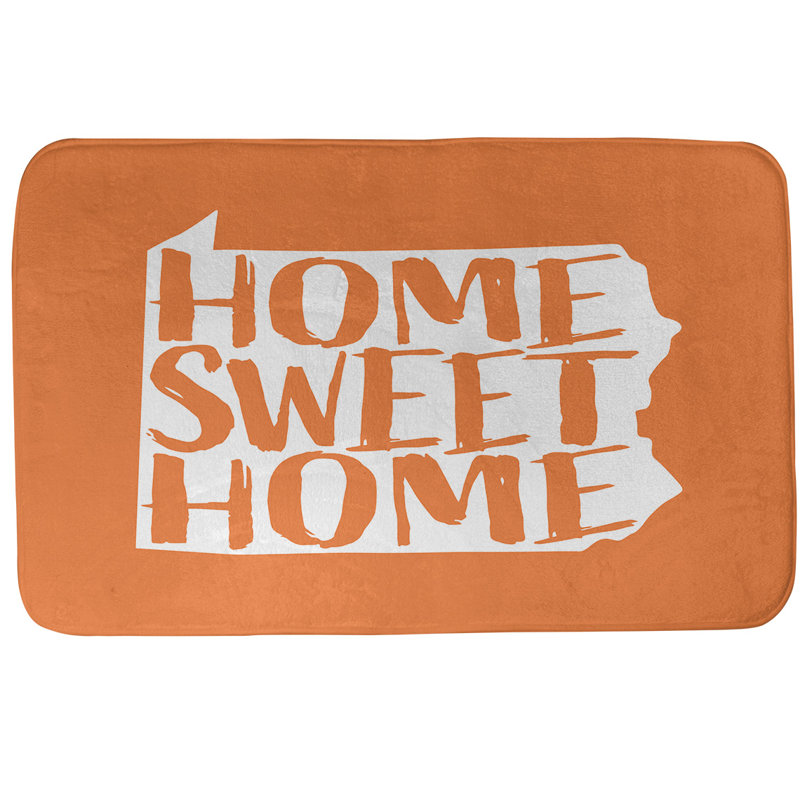 Tapis de salle de bain en pennsylvanie pour la maison, l 17 po x L 21 po, Orange