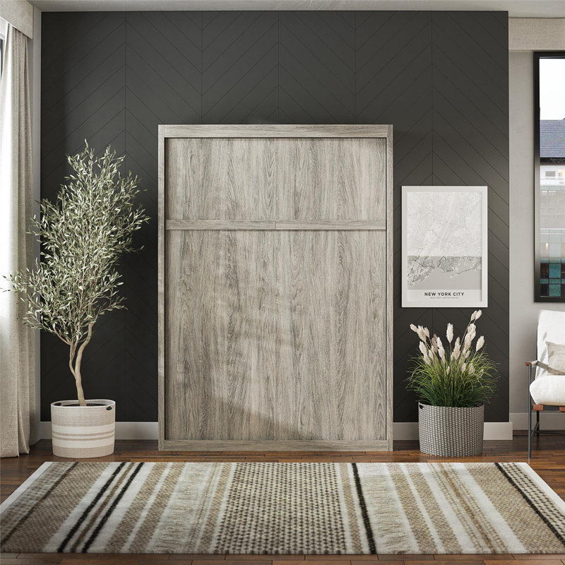 Wexford Murphy Bed, Full, Gray Oak