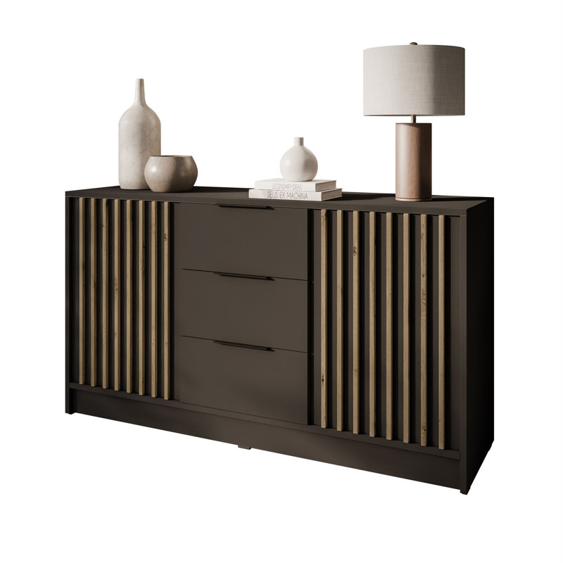155cm Sideboard, Graphite/Artisan Oak