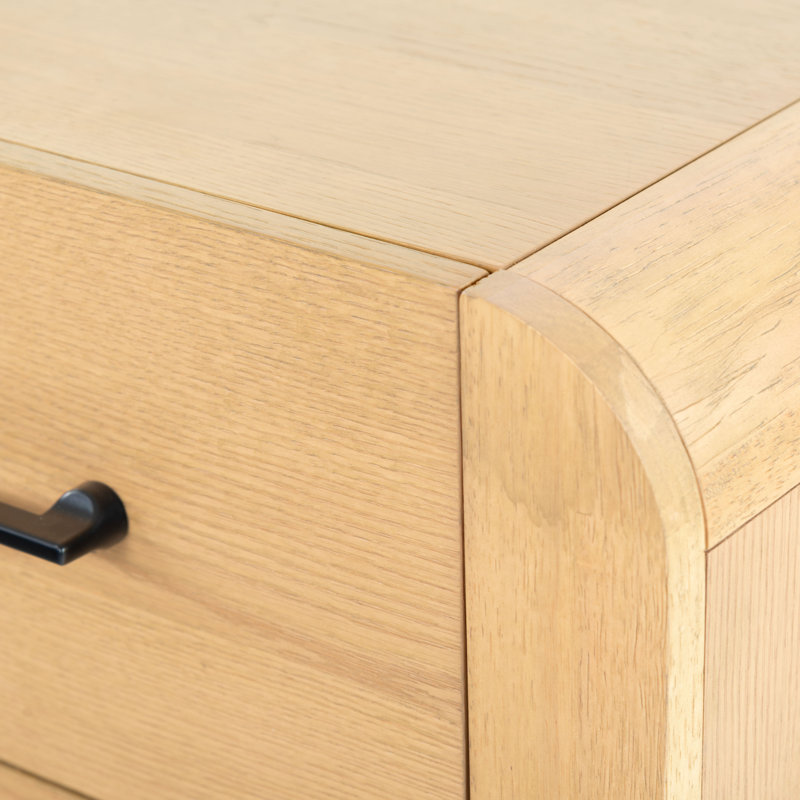 Katrina Wood 2 Drawer Nightstand, Natural