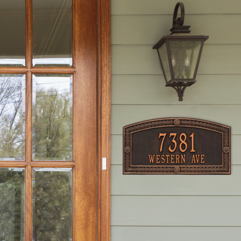 Hamilton Personalized Standard 2-Line Wall Address Plaque, Oil Rubbed Bronze, Yes