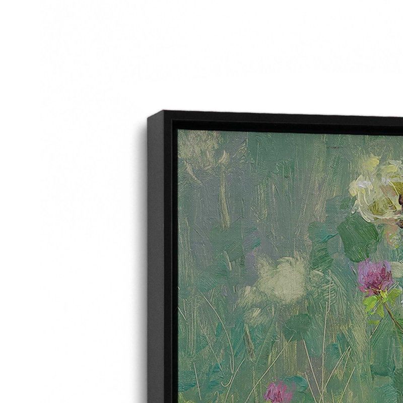 Impression sur toile Dreamy Wildflower Escape, H 12,75 po x l 18,75 po x P 1,75 po, Cadre flottant noir satiné