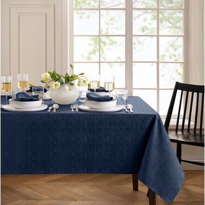 Brosh Solid Texture Water and Stain Resistant Polyester Rectangle Tablecloth
