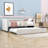 Twin Upholstered Daybed with Backrest and Trundle-1089777755