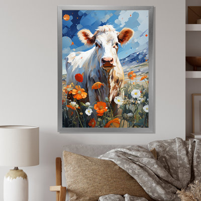 «Cow Cow Floral Grazing II», reproduction sur toile